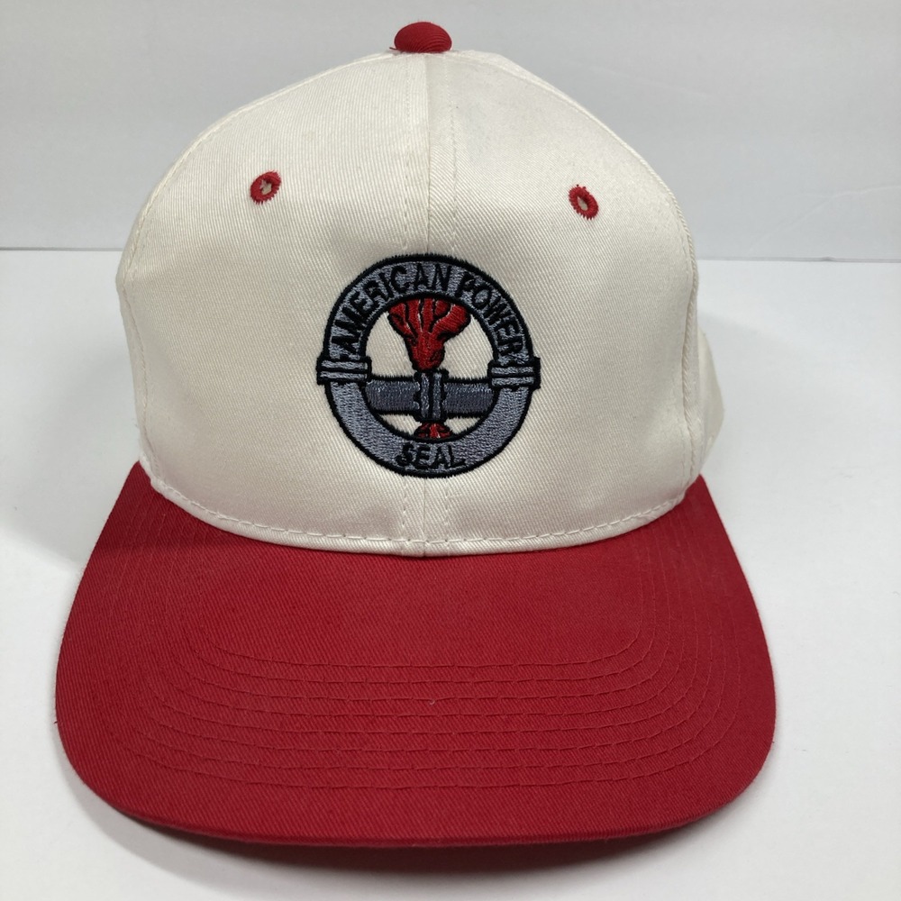 American Power Seal Cap Hat Adult Adjustable SnapBack Red White Ohio‎ Company